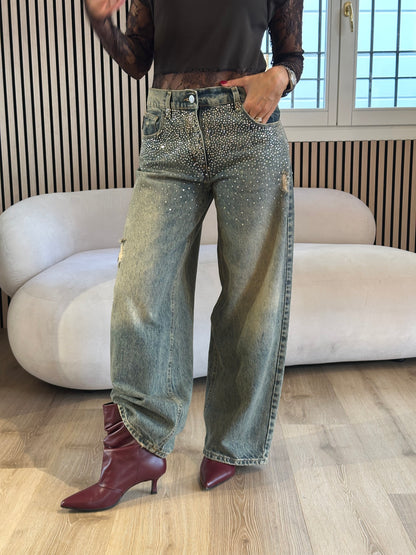 Jeans bella con strass