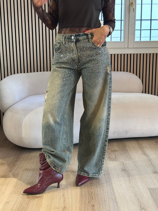 Jeans bella con strass