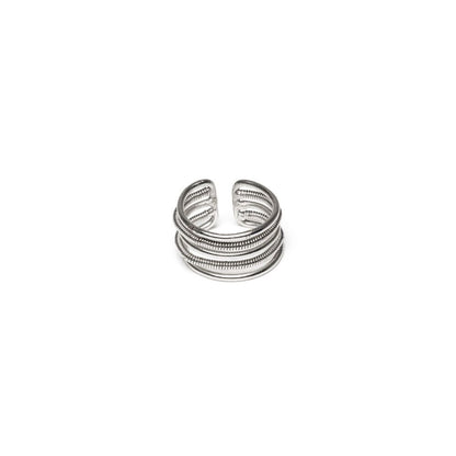 Anello 5 linee texture mix