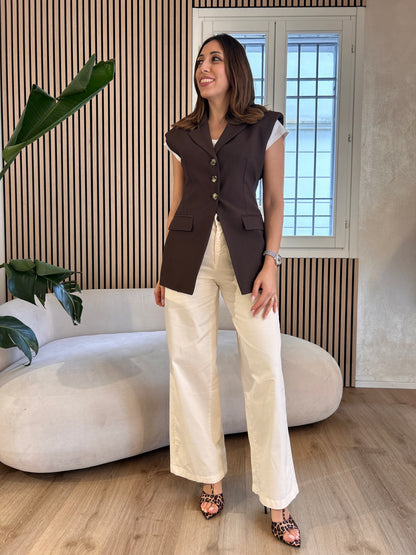 Gilet sfiancato cioccolato