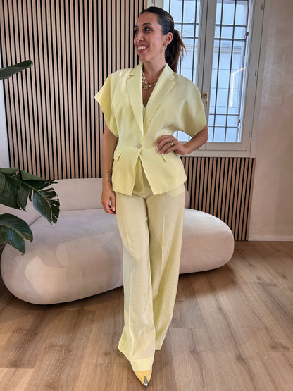 Gilet un bottone giallo lime