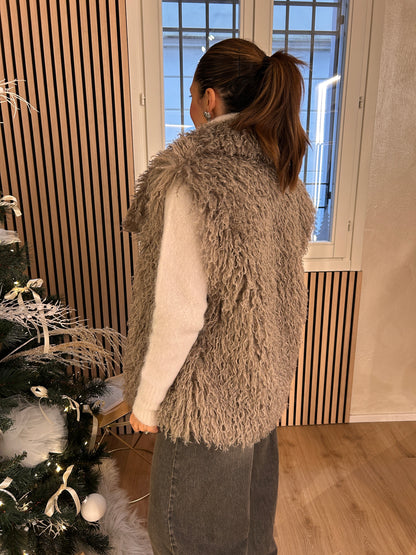 Gilet lungo taupe