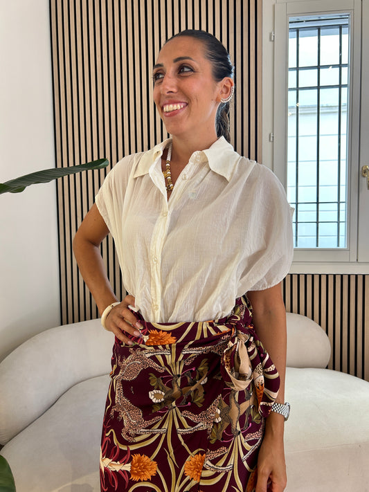Camicia smanicata burro