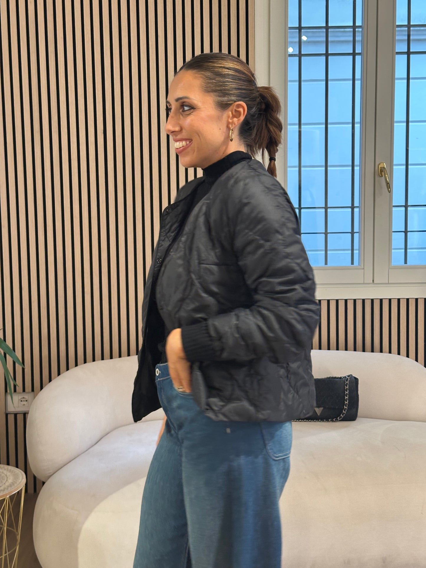 Giacca trapunta nera