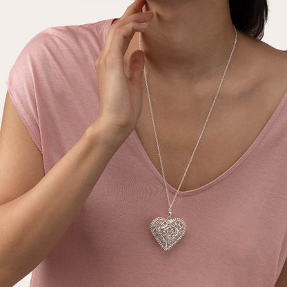 Pendente cuore ricamo