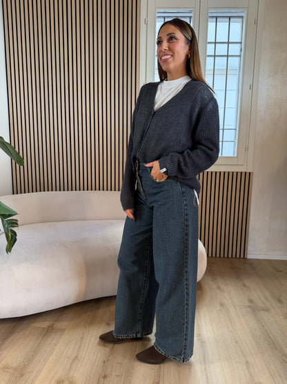 Cardigan corto in mohair Ferro