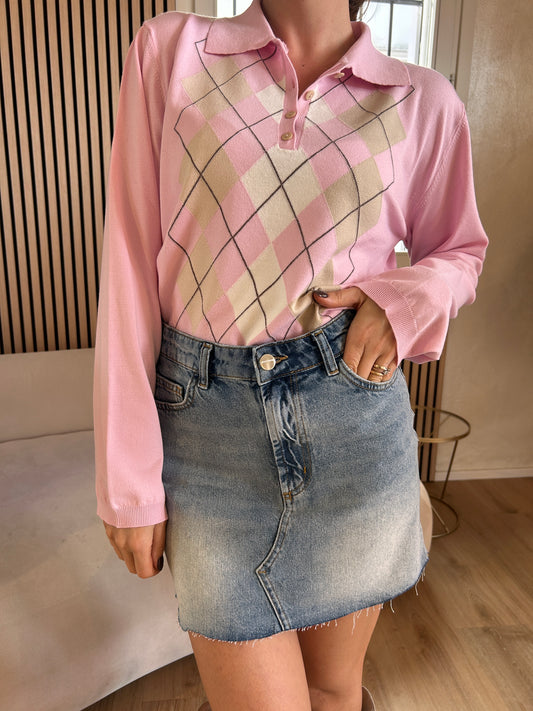 Polo rombi rosa