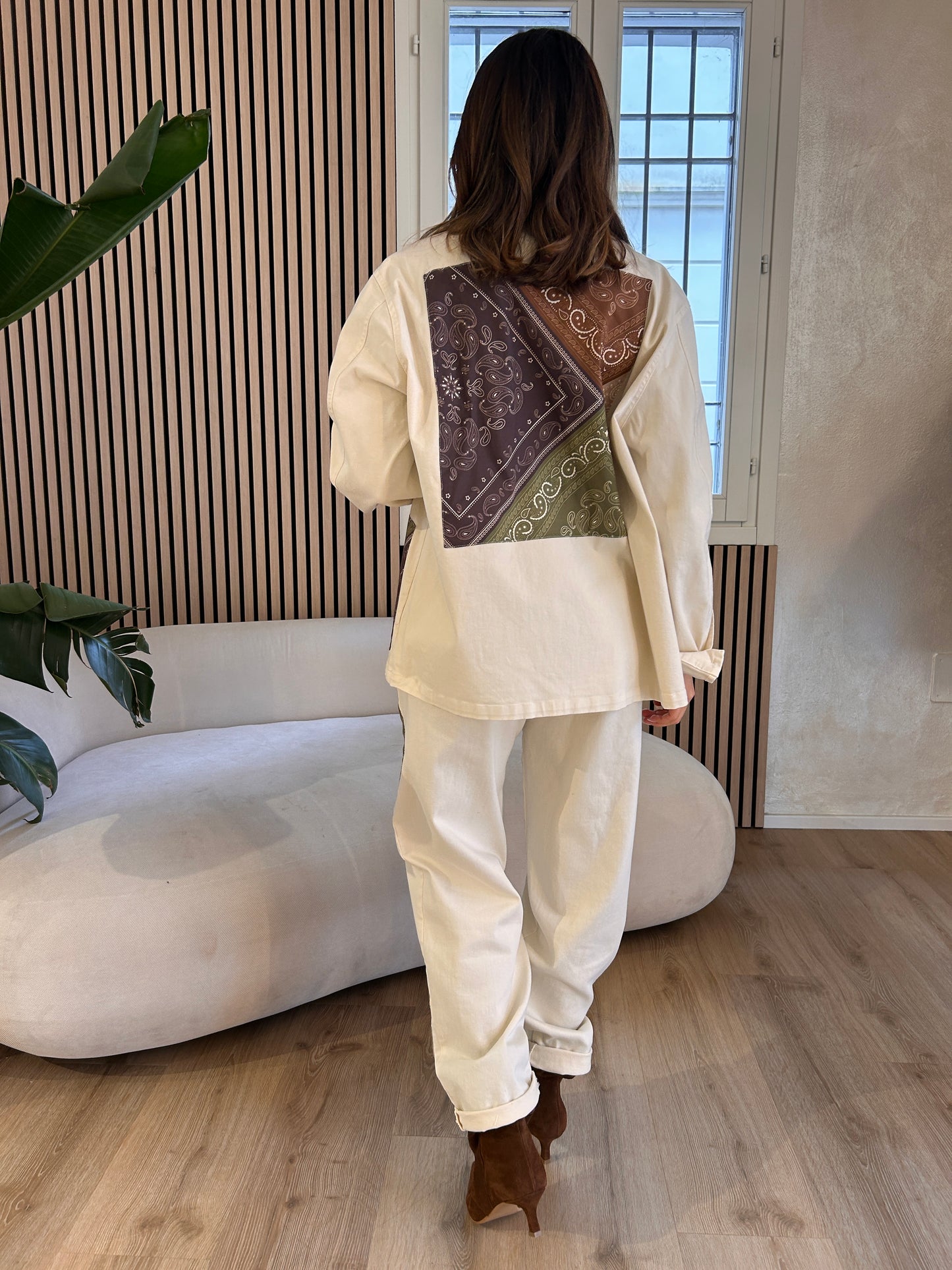 Camicia denim patch bandana