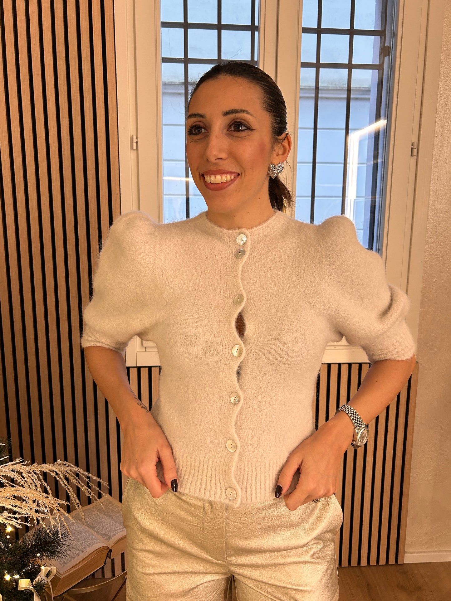 Giacchina manica palloncino avorio