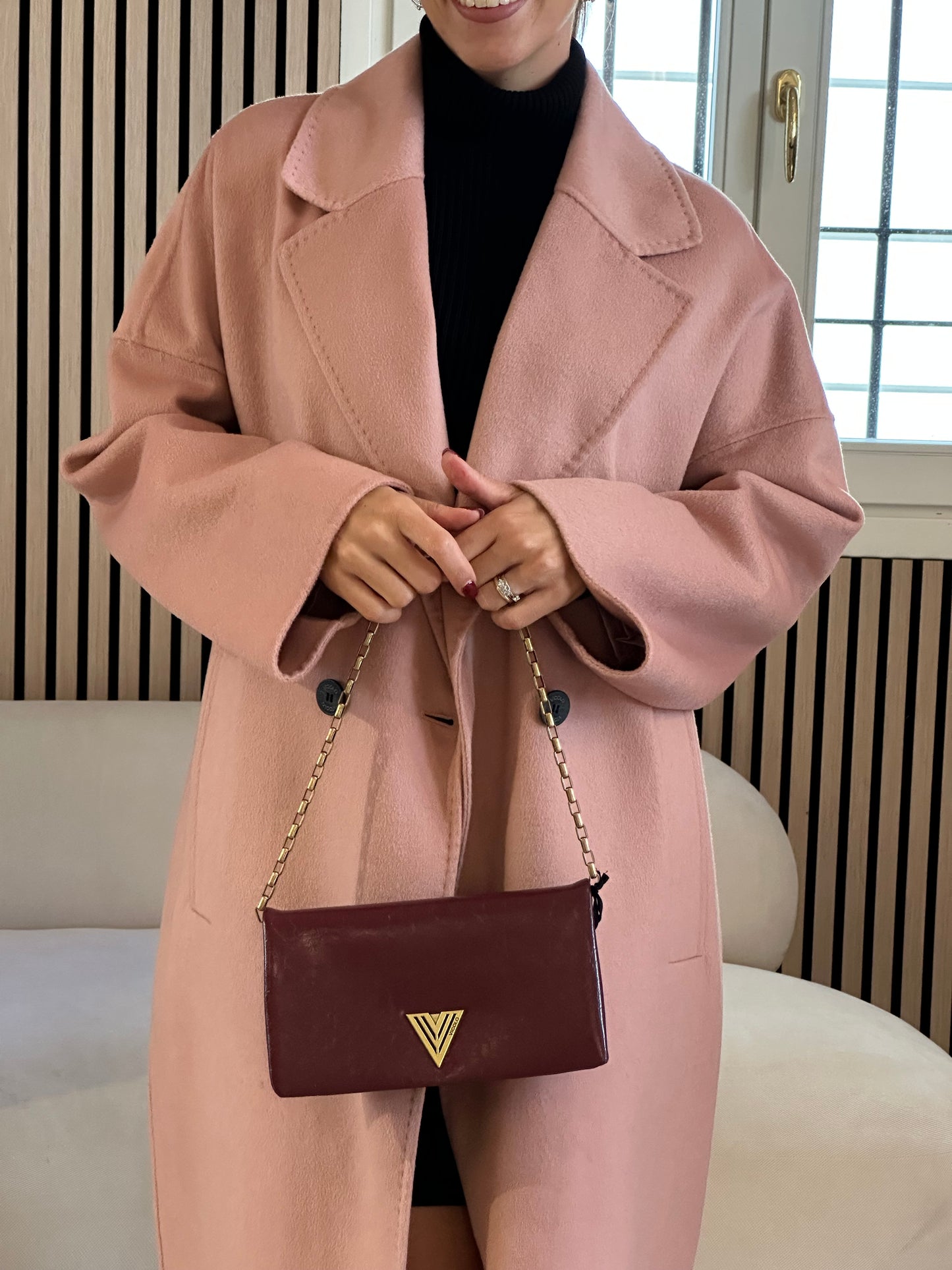 Cappotto doppiopetto handmade cipria