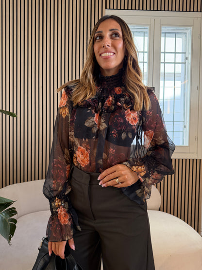 Camicia punto smok floreale