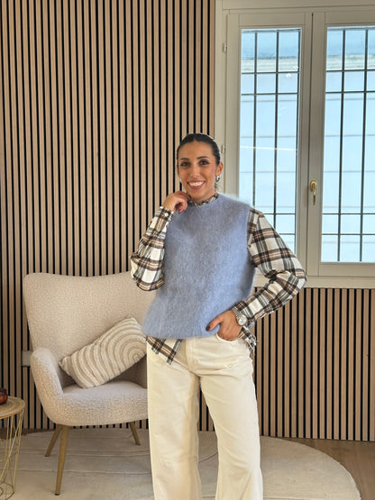 Gilet girocollo polvere