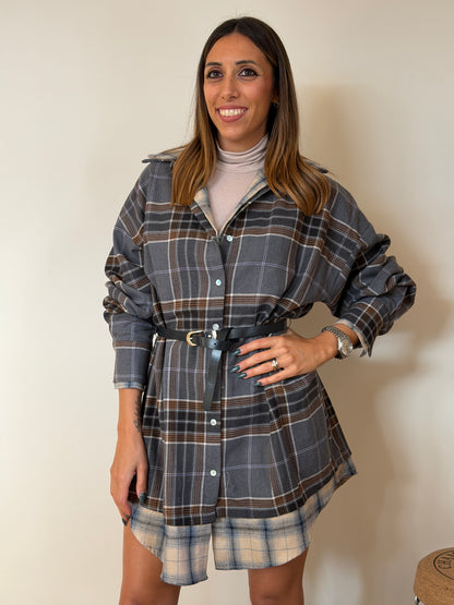 Abito doppio camicia con cintura