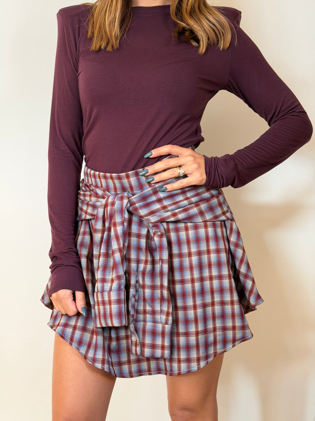 Maglia vino modal e lana