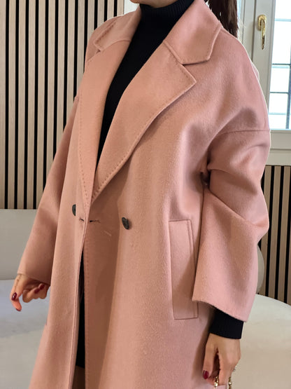 Cappotto doppiopetto handmade cipria