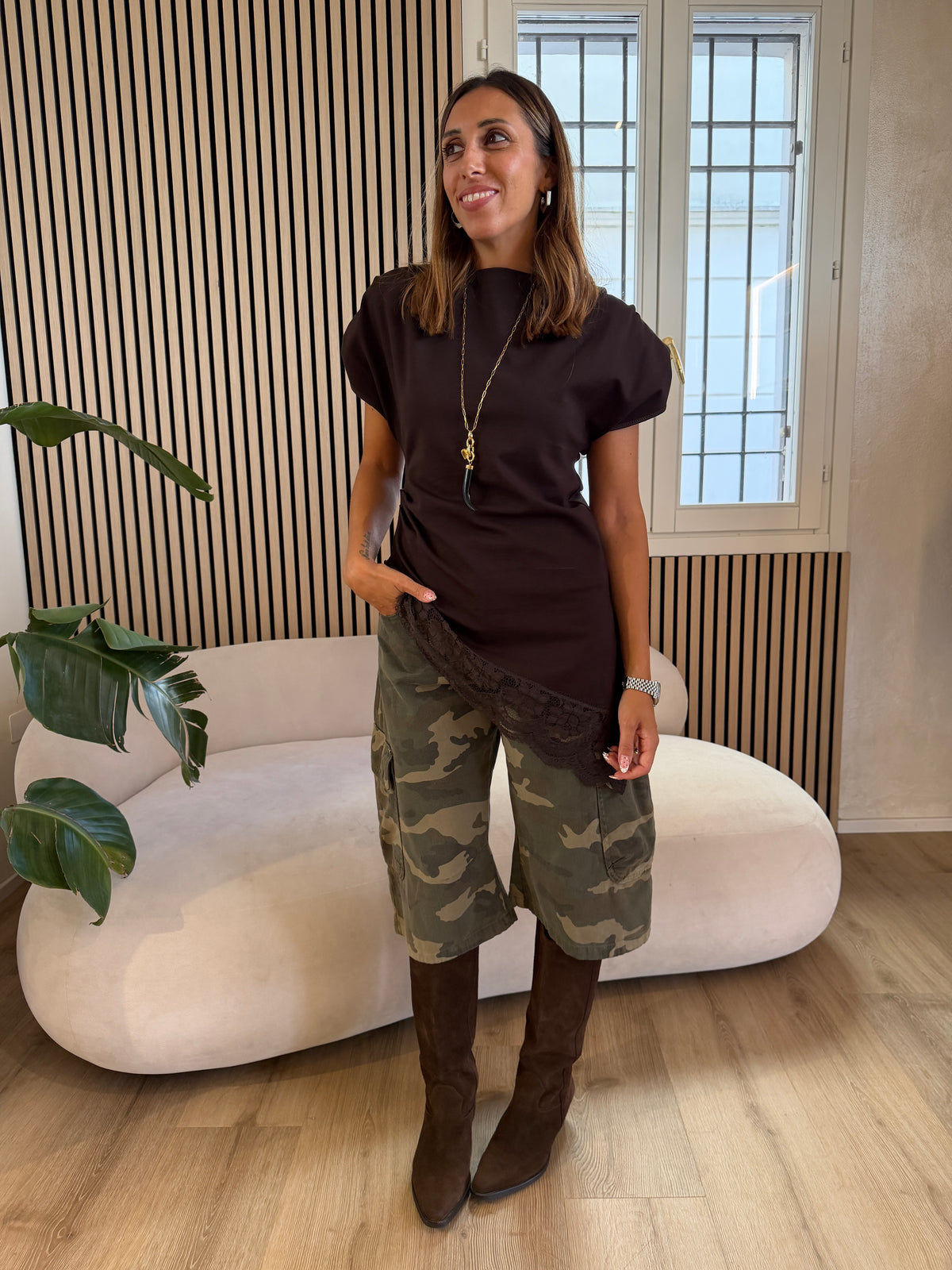 T-shirt pizzo moro