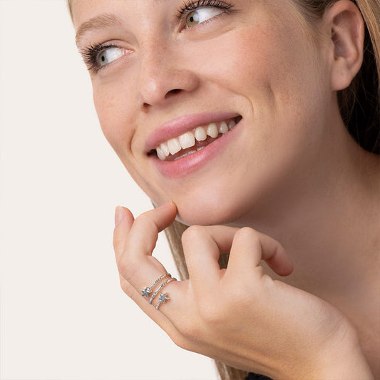Anello 2 giri stelle