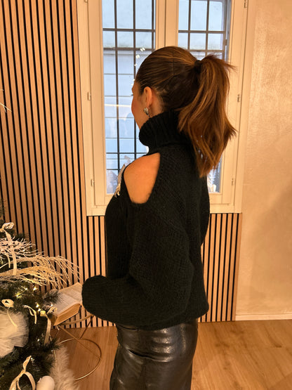 Dolcevita fori spalle nero