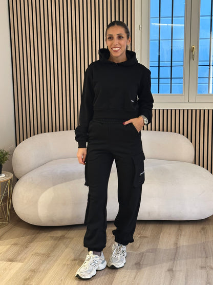 Pantaloni con elastico e tasconi