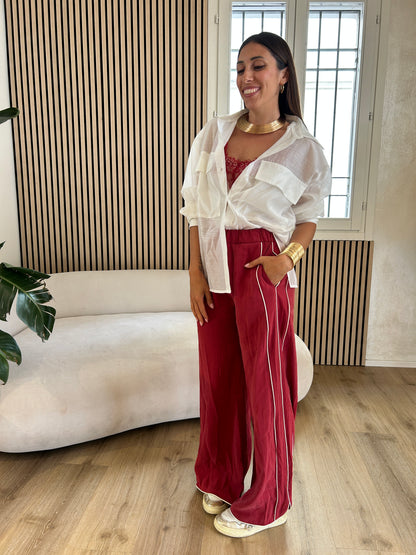 Camicia tasche over bianca