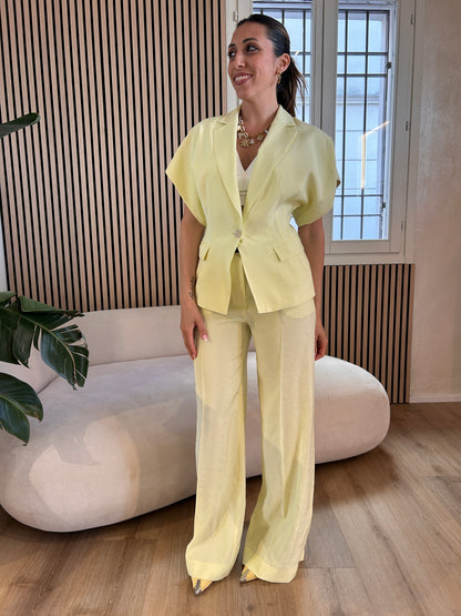 Gilet un bottone giallo lime