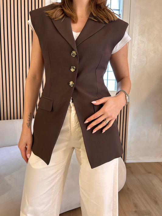 Gilet sfiancato cioccolato