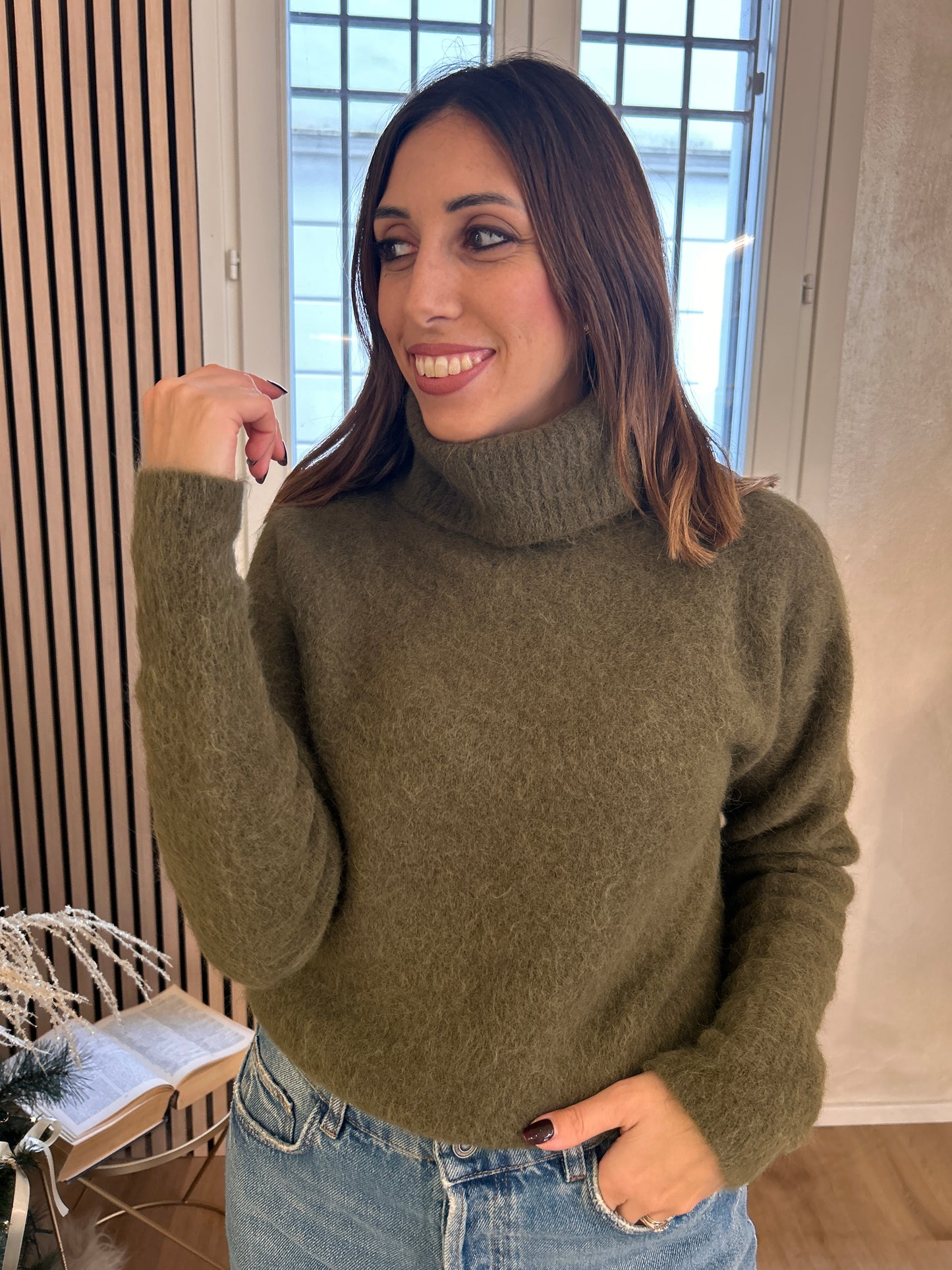 Dolcevita alpaca verde kaki