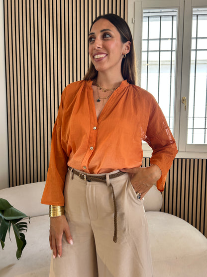 Camicia mussola arancione