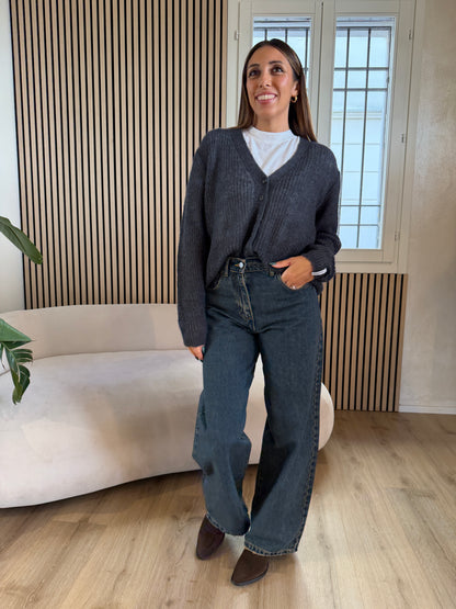 Cardigan corto in mohair Ferro