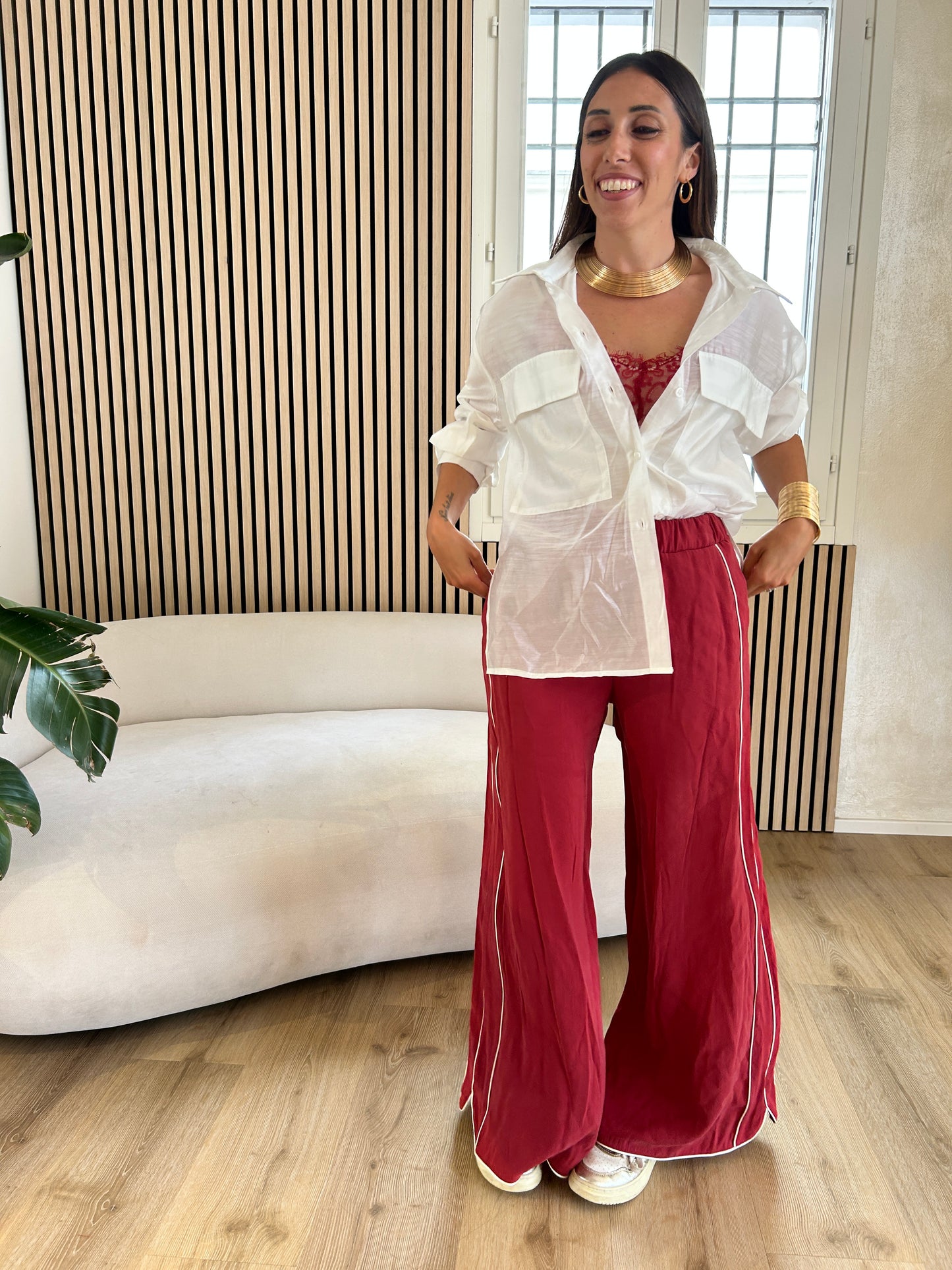 Camicia tasche over bianca