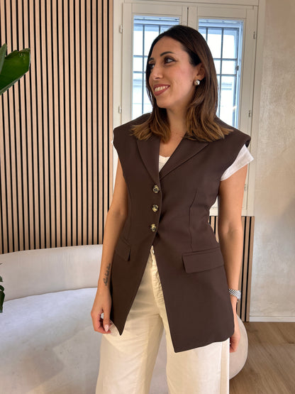 Gilet sfiancato cioccolato