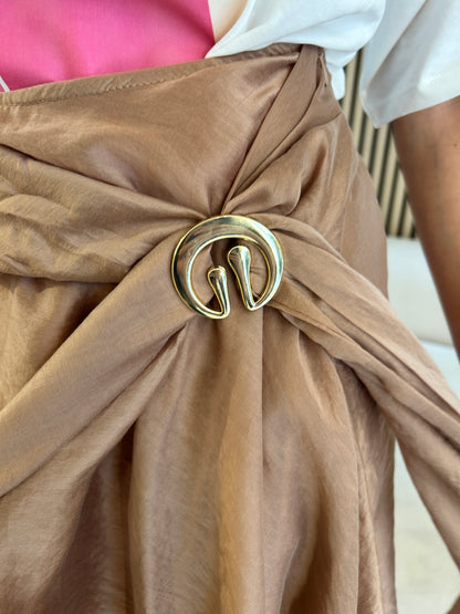 Gonna accessorio cammello