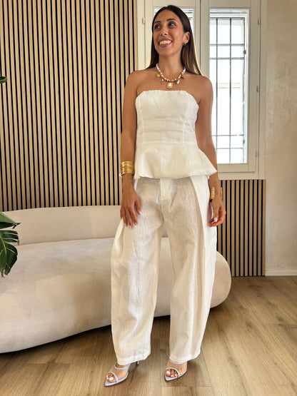 Pantalone lino white