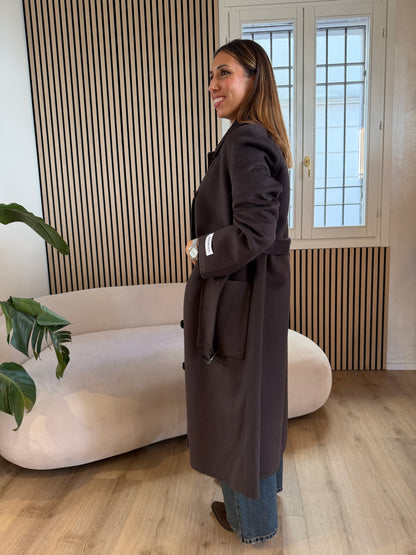 Cappotto double midi Caffè