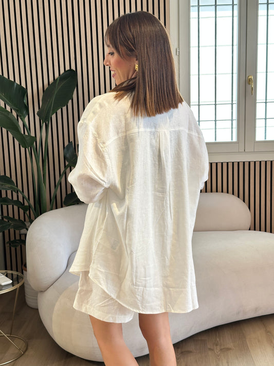 Camicia in lino con tasche