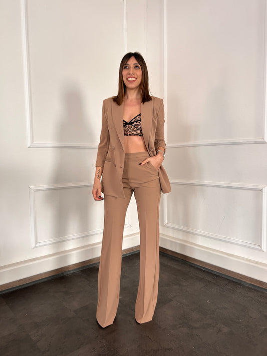 Pantalone flare moka mousse