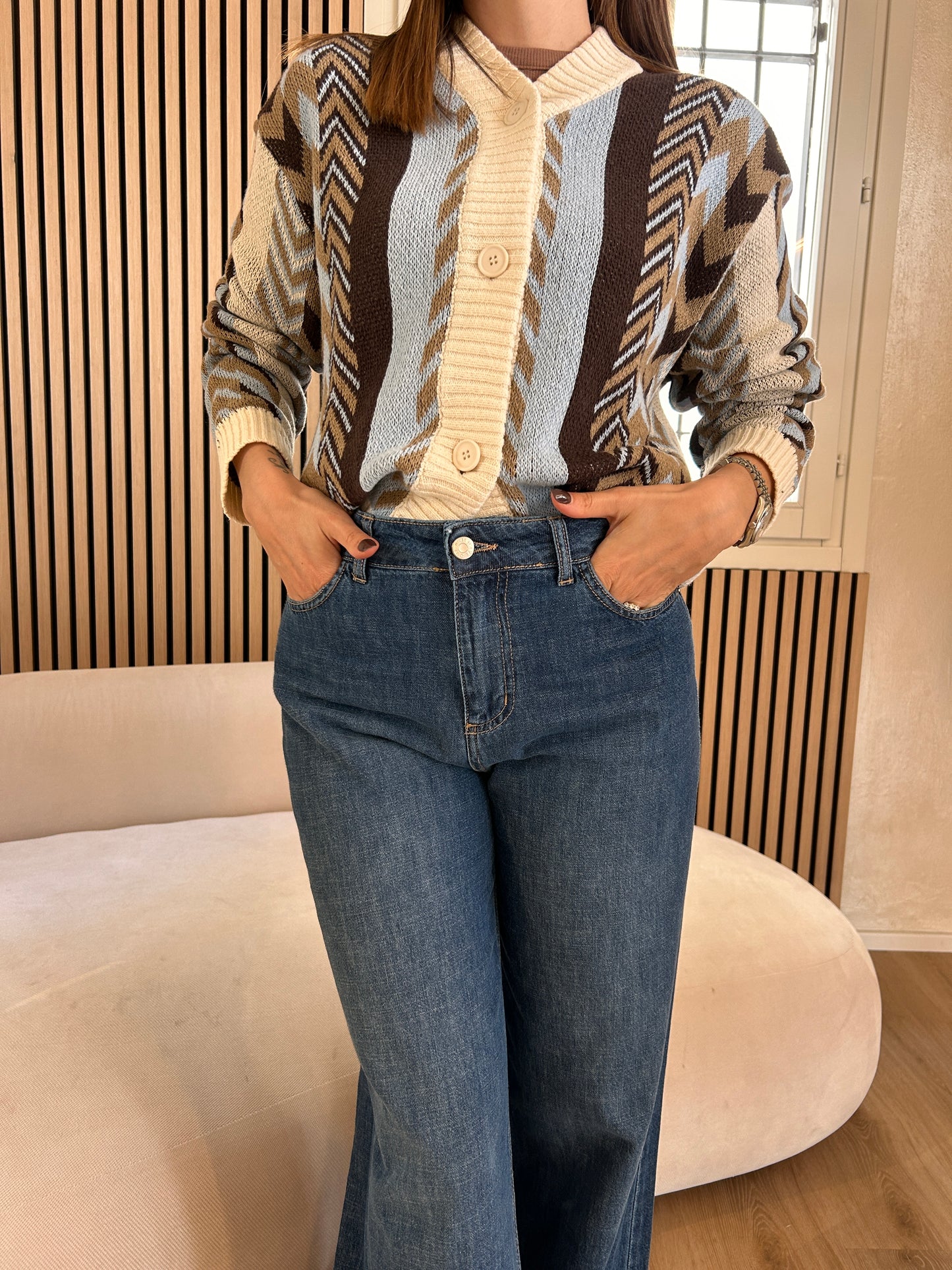 Cardigan Jacquards spalline imbottite