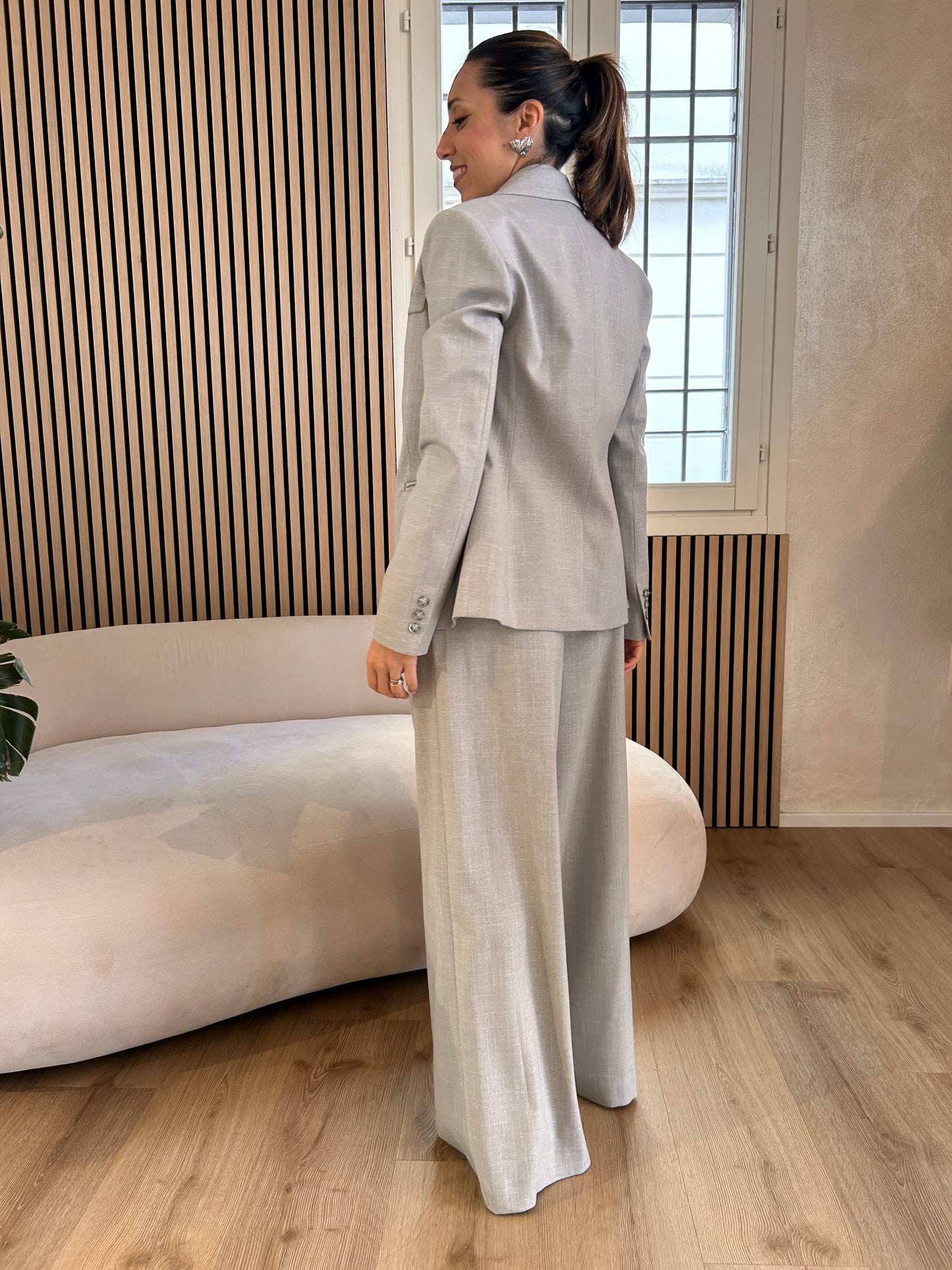Pantalone bande grigio chiaro