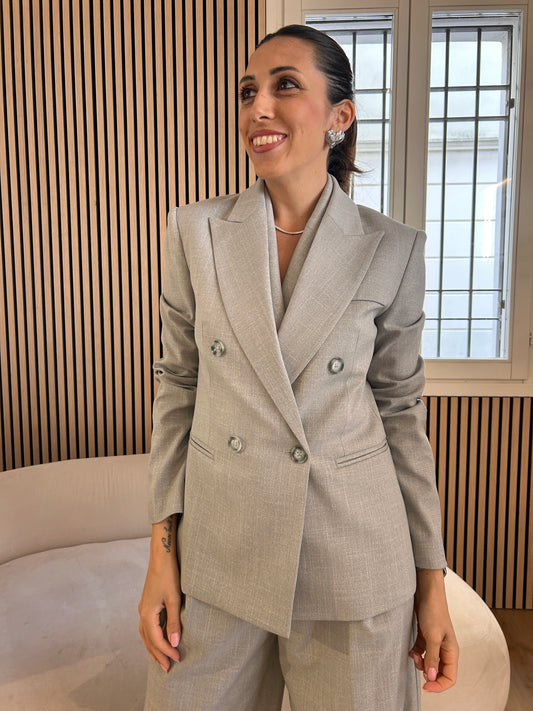 Giacca doppiopetto grigio chiaro