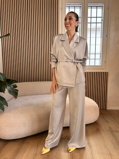 Pantalone raso perla