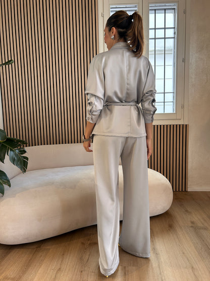 Pantalone raso perla