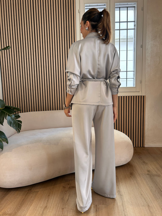 Pantalone raso perla