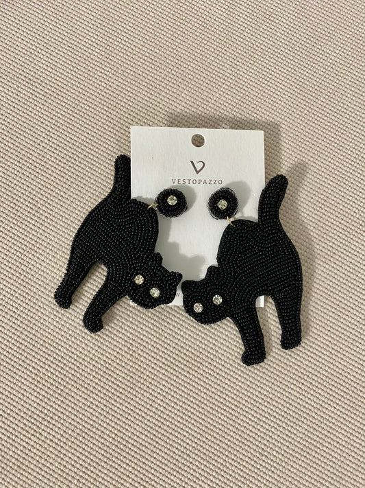 Orecchini gatto nero