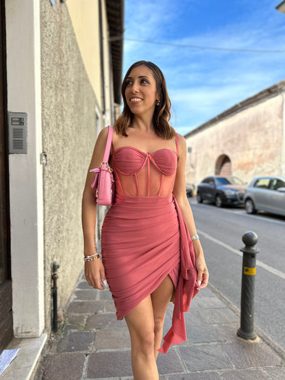 Abito bandage rosa