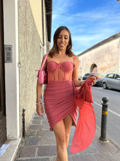 Abito bandage rosa