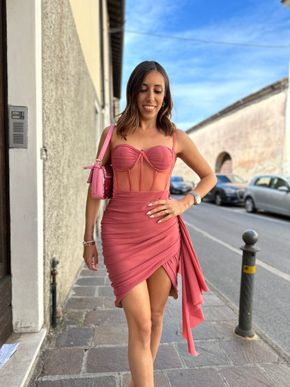Abito bandage rosa