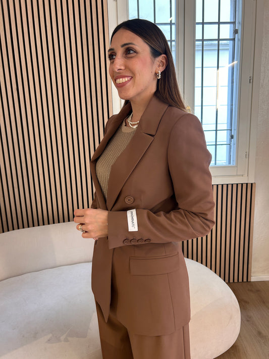 Giacca doppiopetto moka