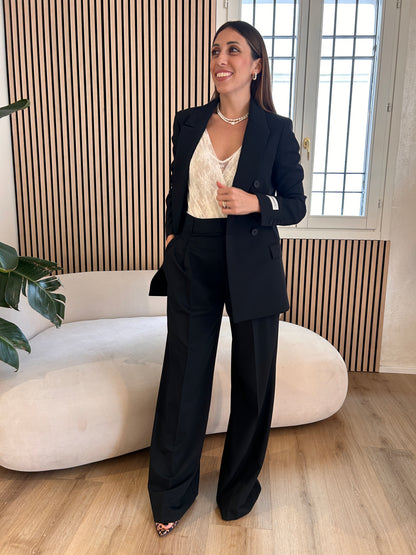 Pantalone over con pences nero