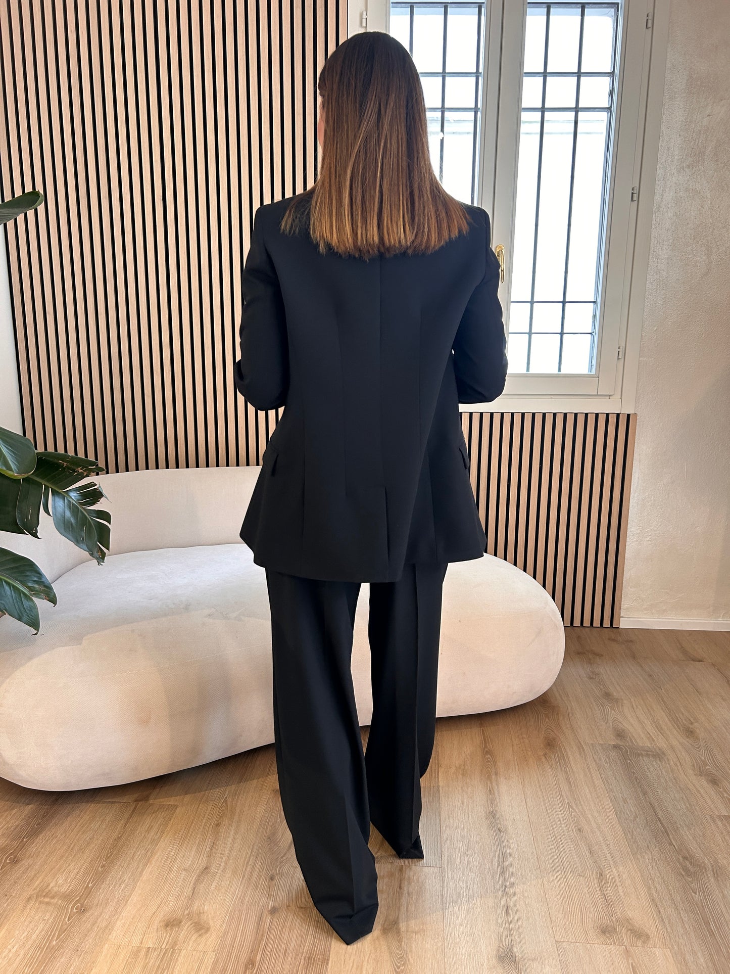 Pantalone over con pences nero