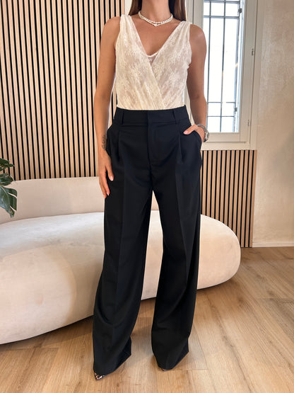 Pantalone over con pences nero